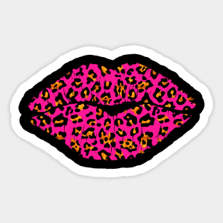 Pink Leopard Lips Sticker